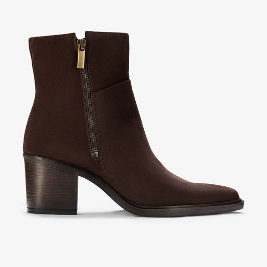 Women Jesse Zip Dark Brown Suede