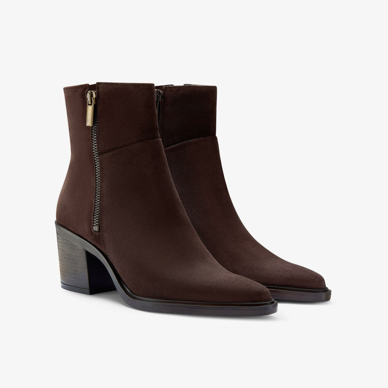 Women Jesse Zip Dark Brown Suede