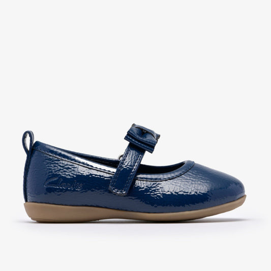 Babies|Kids Charm Bow Toddler Navy Patent
