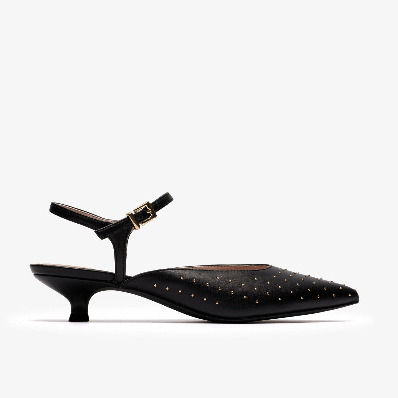 Women Pisa Stud Black Leather