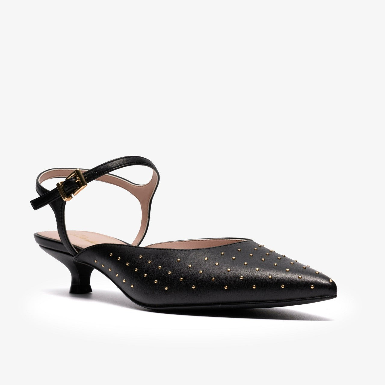 Women Pisa Stud Black Leather
