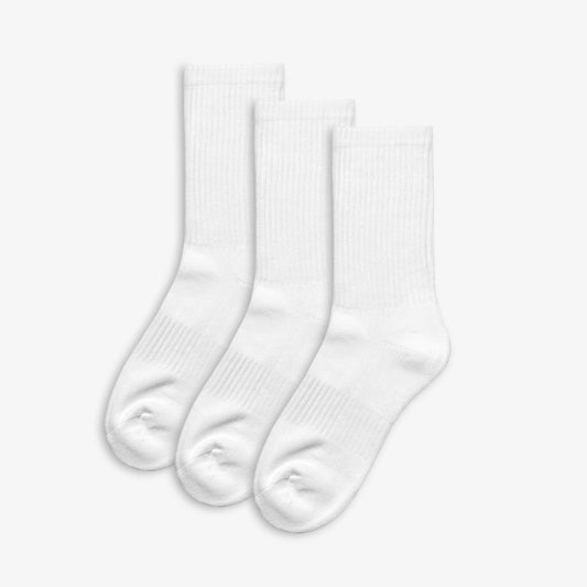 Kids School Socks Junior Size 4-6.5 White