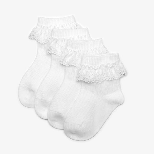 Kids Frilly Socks 4 Pack White 0-6 Months White