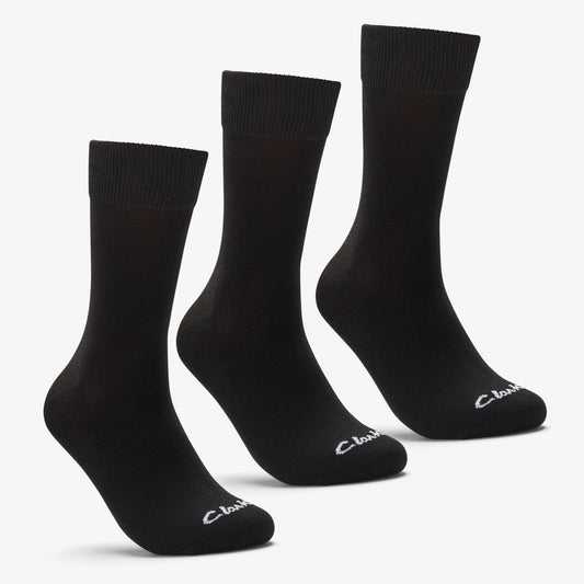 Men 3 Pack Socks Size 6-11 Black Black