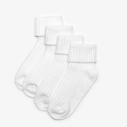 Kids White Socks 4 Pack 1 - 2 Years White