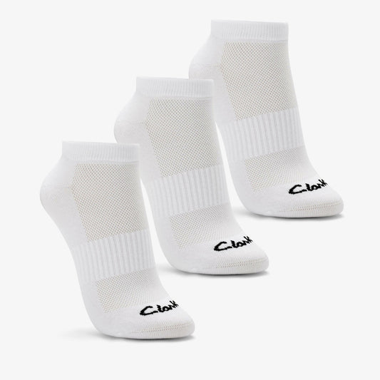 Women Sports Ankle Socks 3 Pack Size 2-8 White
